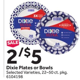 Stop&Shop Dixie plates or bowls offer