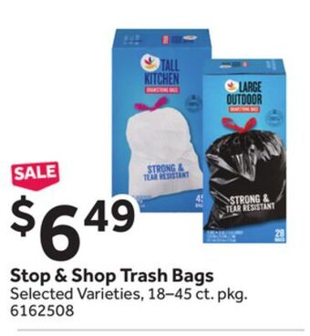 Stop&Shop Stop & shop trash bags offer