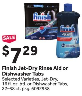 Stop&Shop Finish jet-dry rinse aid or dishwasher tabs offer