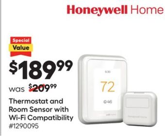 Lowe's Thermostat and room sensor with wi-fi compatibility offer
