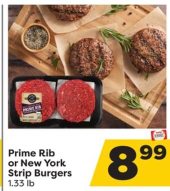 Weis Markets Prime rib or new york strip burgers offer