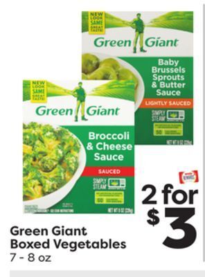 Weis Markets Green giant boxed vegetables offer
