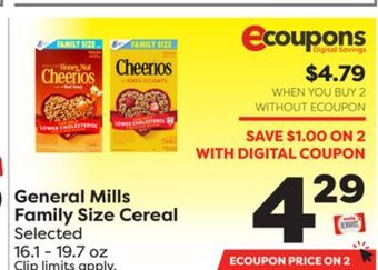 Weis Markets General mills family size cereal offer
