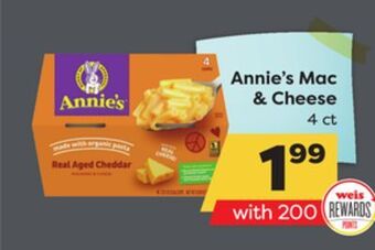 Weis Markets Annie's mac & cheese offer