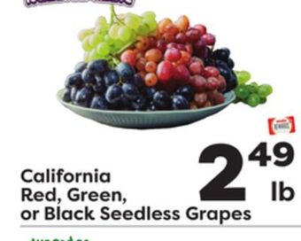 Weis Markets California red, green, or black seedless grapes offer