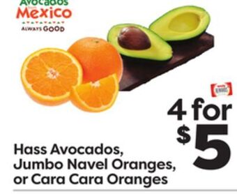 Weis Markets Hass avocados, jumbo navel oranges, or cara cara oranges offer