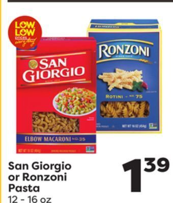 Weis Markets San giorgio or ronzoni pasta offer
