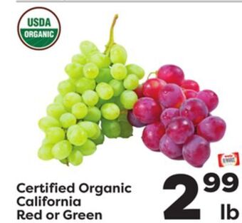 Weis Markets California red or green seedless grapes offer