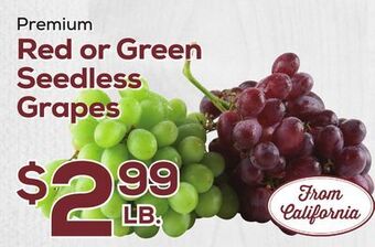 DeCicco & Sons Premium red or green seedless grapes offer