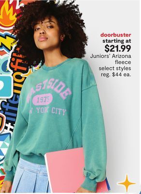 JC Penney Juniors' arizona fleece offer