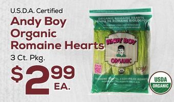 DeCicco & Sons Andy boy organic romaine hearts offer