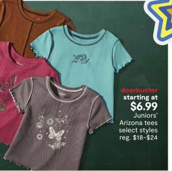 JC Penney Juniors' arizona tees offer