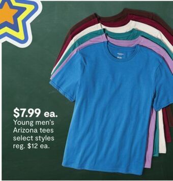 JC Penney Young men's arizona tees offer