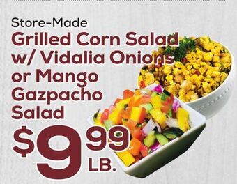 DeCicco & Sons Grilled corn salad w/vidalia onions or mango gazpacho salad offer