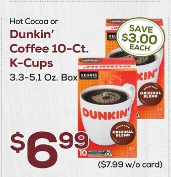 DeCicco & Sons Dunkin' coffee 10-ct. k-cups offer