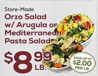 DeCicco & Sons Orzo salad w/arugula or mediterranean pasta salad offer