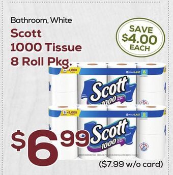 DeCicco & Sons Scott 1000 tissue 8 roll pkg. offer