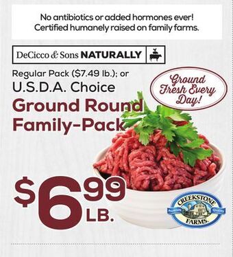 DeCicco & Sons Ground round family-pack offer