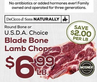 DeCicco & Sons Blade bone lamb chops offer