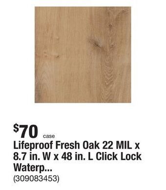 The Home Depot Lifeproof fresh oak 22 mil x 8.7 in. w x 48 in. l click lock waterproof luxury vinyl plank flooring (20.1 sqft/case) offer
