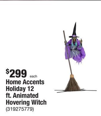 The Home Depot Home accents holiday 12 ft. animated hovering witch offer