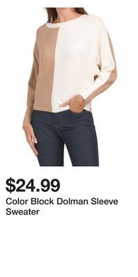 TJ Maxx Color block dolman sleeve sweater offer