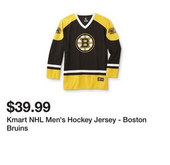 Kmart Kmart nhl men's hockey jersey - boston bruins offer