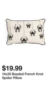 TJ Maxx 14x20 beaded french knot spider pillow offer