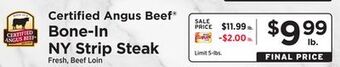 ShopRite Bone-in ny strip steak offer