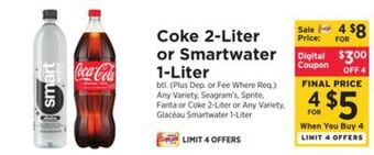 ShopRite Coke 2-liter or smartwater 1-liter offer