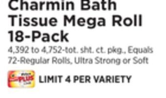 ShopRite Bath tissue mega roll 18-pack offer
