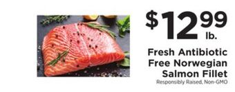 ShopRite Fresh antibiotic free norwegian salmon fillet offer