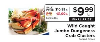 ShopRite Wild caught jumbo dungeness crab clusters offer