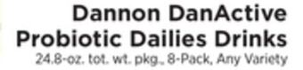 ShopRite Danactive probiotic dailies drinks offer