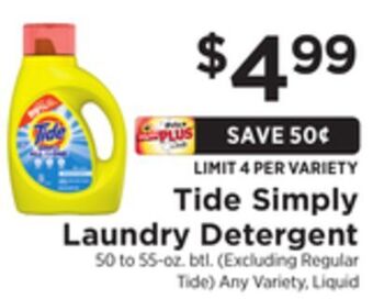 ShopRite Tide simply laundry detergent offer