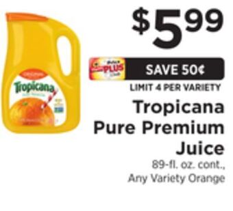 ShopRite Pure premium juice offer