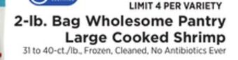 ShopRite 2-lb. bag wholesome pantry large cooked shrimp offer