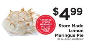 ShopRite Store made lemon meringue pie offer