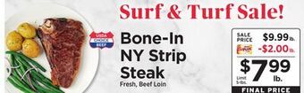 ShopRite Bone-in ny strip steak offer