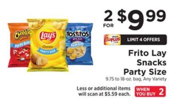 ShopRite Frito lay snacks party size offer