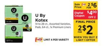 ShopRite U by kotex offer