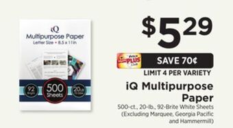 ShopRite Multipurpose paper offer