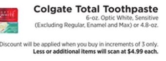 ShopRite Total toothpaste offer