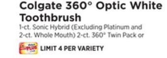 ShopRite 360° optic white toothbrush offer