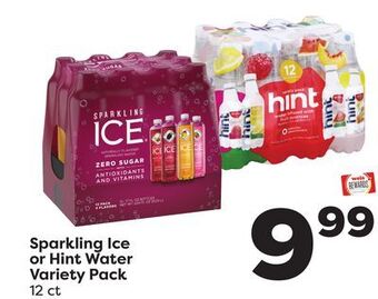 Weis Markets Sparkling ice or hint water variety pack offer