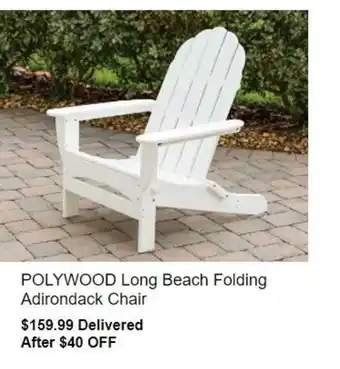 Costco Polywood Long Beach Folding Adirondack Chair offer