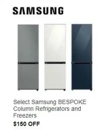 Costco Samsung Bespoke Column Refrigerators And Freezers offer