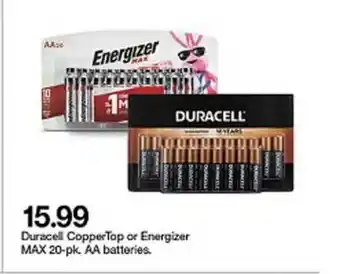 Target Duracell Coppertop Or Energizer offer