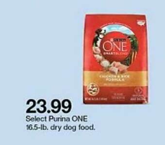 Target Purina One 16.5-Lb Dry Dog Food offer
