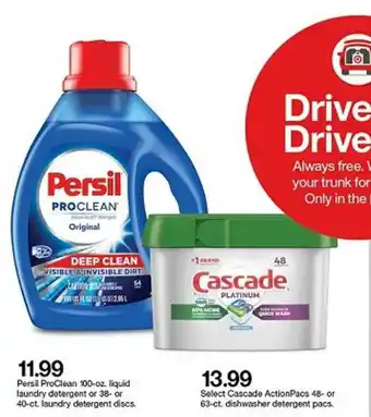 Target Persil ProClean 100-Oz Liquid Laundry Detergent Or 38- Or 40-Ct Laundry Detergent Discs Or Cascade ActionPacs 48- Or 63-Ct Di offer